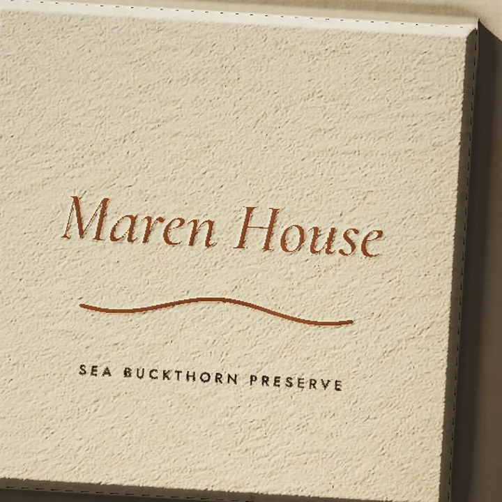 The preserve box lid with Maren House and the tide line in copper foil.